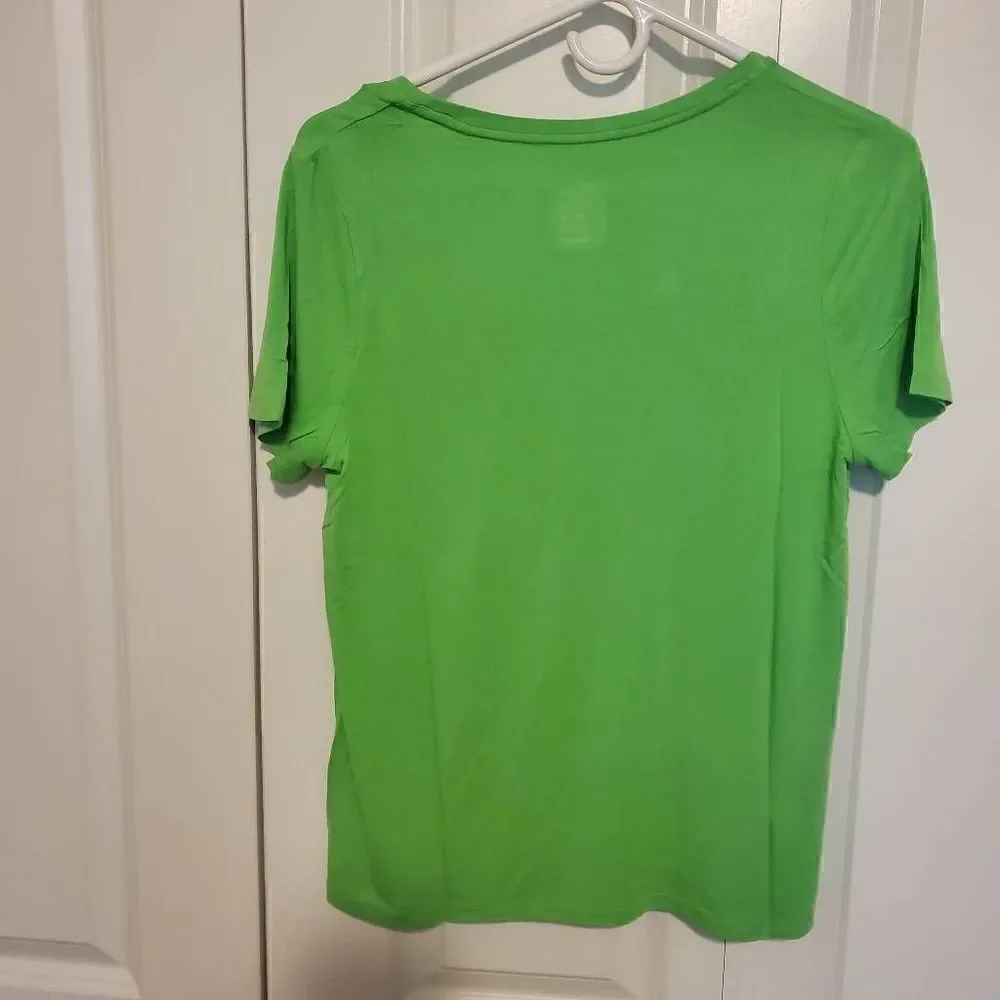 NWT A New Day Green Scoopneck Stretchy Tee Medium - Picture 6 of 6